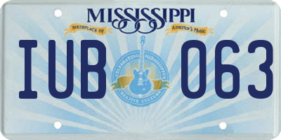 MS license plate IUB063