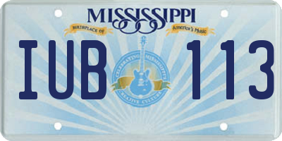 MS license plate IUB113