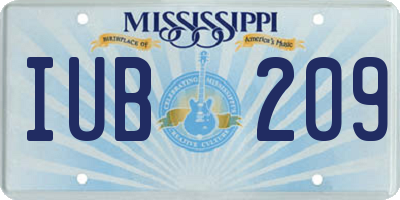 MS license plate IUB209