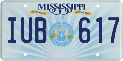 MS license plate IUB617