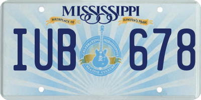 MS license plate IUB678