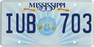 MS license plate IUB703
