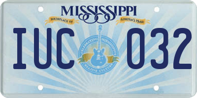MS license plate IUC032