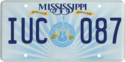 MS license plate IUC087