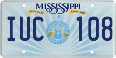 MS license plate IUC108