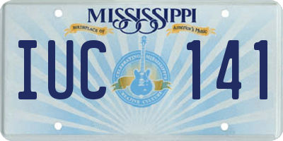 MS license plate IUC141