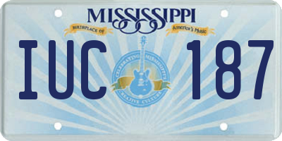 MS license plate IUC187