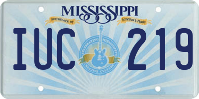 MS license plate IUC219