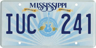 MS license plate IUC241