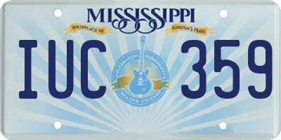 MS license plate IUC359