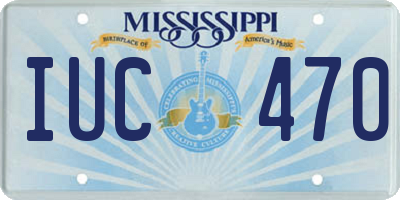 MS license plate IUC470
