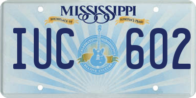 MS license plate IUC602