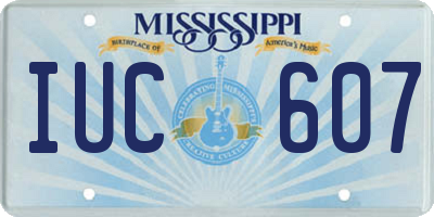 MS license plate IUC607