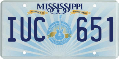 MS license plate IUC651