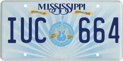 MS license plate IUC664