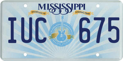 MS license plate IUC675