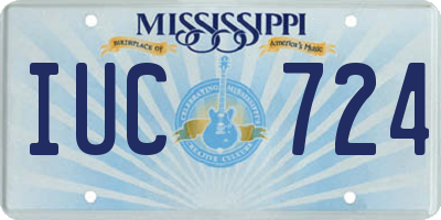 MS license plate IUC724