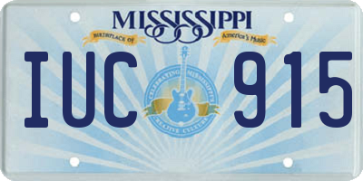 MS license plate IUC915