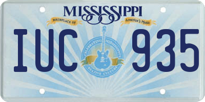MS license plate IUC935