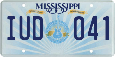 MS license plate IUD041