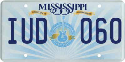 MS license plate IUD060