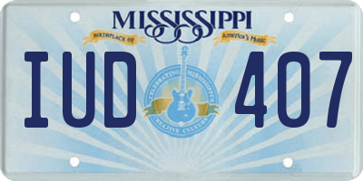 MS license plate IUD407