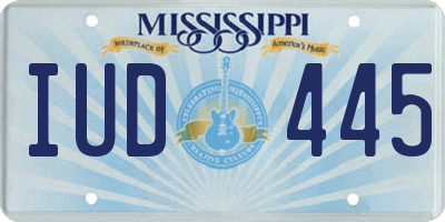 MS license plate IUD445