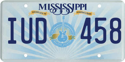 MS license plate IUD458