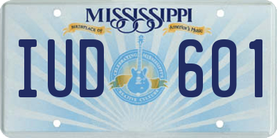 MS license plate IUD601