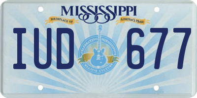 MS license plate IUD677