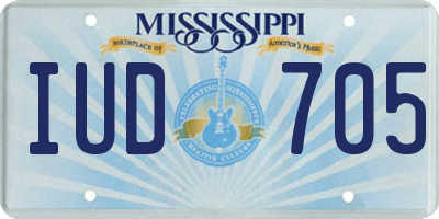 MS license plate IUD705