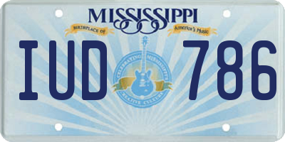MS license plate IUD786