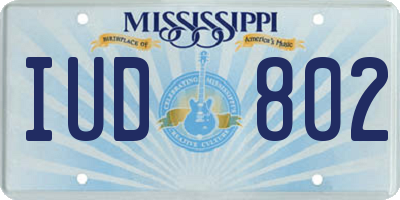 MS license plate IUD802