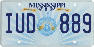 MS license plate IUD889