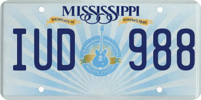 MS license plate IUD988