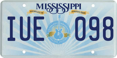 MS license plate IUE098
