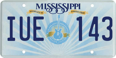MS license plate IUE143
