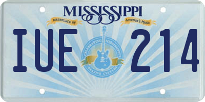 MS license plate IUE214