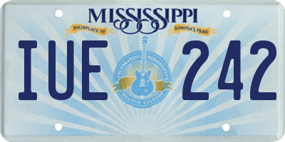MS license plate IUE242
