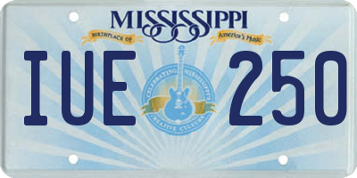 MS license plate IUE250