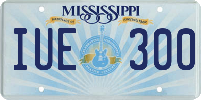MS license plate IUE300