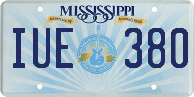 MS license plate IUE380