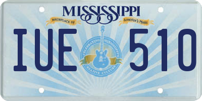 MS license plate IUE510