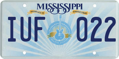 MS license plate IUF022