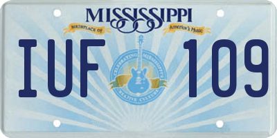 MS license plate IUF109