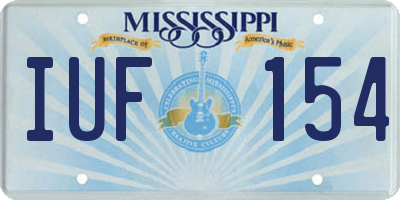 MS license plate IUF154