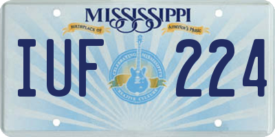 MS license plate IUF224