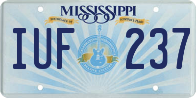 MS license plate IUF237