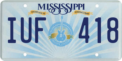 MS license plate IUF418