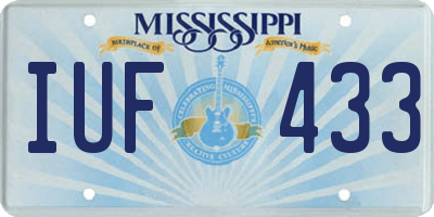 MS license plate IUF433